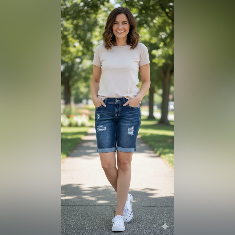 Wallflower Bermuda Jean Shorts